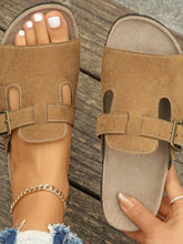 Sandales à Plateforme en Suède avec Boucle Ceinture